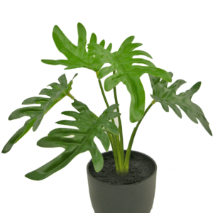 Kunst Philodendron 26 cm in sierpot zwart