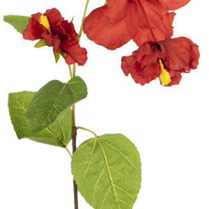 Kunstbloem Hibiscus  92 cm rood