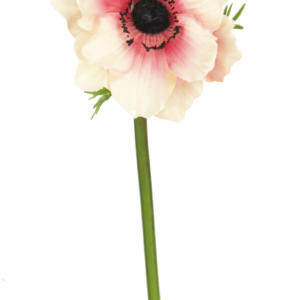 Kunstbloem Anemone 43 cm wit/roze