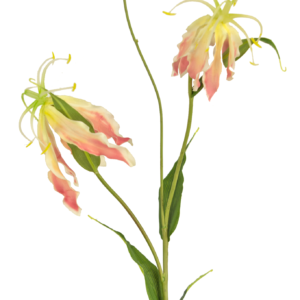 Kunstbloem gloriosa 81 cm roze/wit