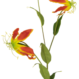 Kunstbloem Gloriosa 81 cm rood/geel