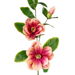 Kunstbloem Magnolia 84 cm roze/wit