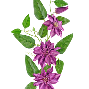 Kunstbloem Clematis groot 81 cm paars