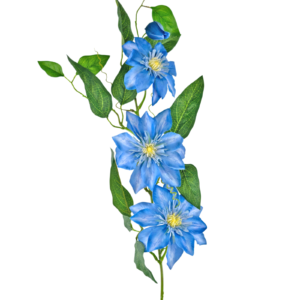 Kunstbloem Clematis groot 81 cm blauw