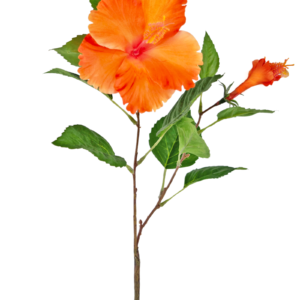 Kunstbloem Hibiscus 73 cm oranje
