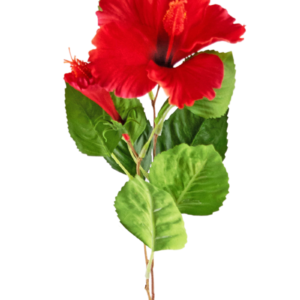 Kunstbloem Hibiscus 73 cm rood