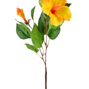 Kunstbloem Hibiscus 73 cm geel