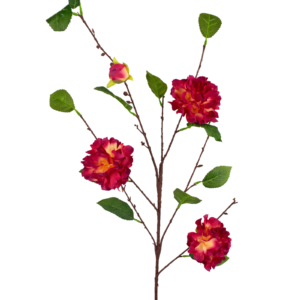 Kunstbloem Japanse Camelia 90 cm wijnrood