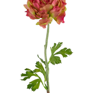 Kunstbloem Ranunculus 51 cm roze/groen