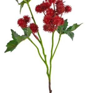 Kunsttak Ricinus 43 cm wijnrood
