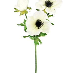 Kunstbloem Anemoon vertakt 56 cm wit